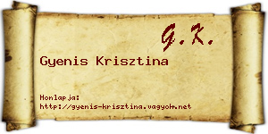 Gyenis Krisztina névjegykártya