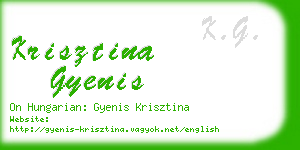 krisztina gyenis business card